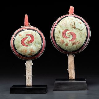 Pueblo Polychrome Rattles, Matched Pair, From the Collection of Dick Jemison, Alabama