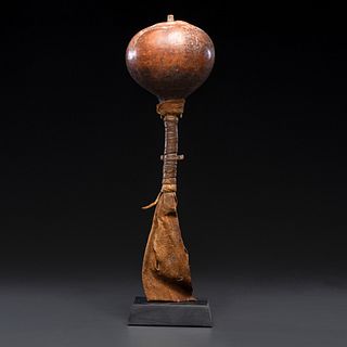 Southwestern Gourd Rattle with Buffalo Hide, From the Collection of Dick Jemison, Alabama