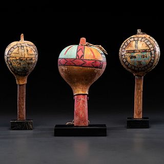 Pueblo Polychrome Gourd Rattles, From the Collection of Dick Jemison, Alabama