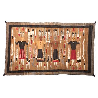 Navajo Double Saddle Blanket, with Yei