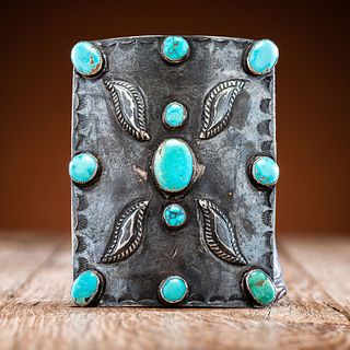 Navajo Silver and Turquoise Ketoh