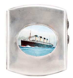 1912 Sterling Cigarette Case w/ Titanic Medallion
