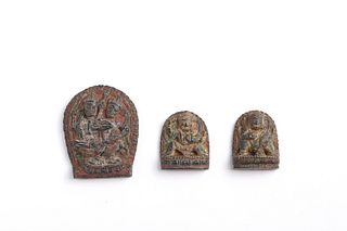THREE TIBETAN BUDDHA AMULETS (CACA)