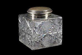 1897 Gorham Sterling, American Brilliant Glass Jar