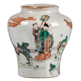 A CHINESE FAMILLE-VERTE ‘FIGURES’ JAR