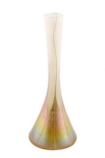 L.C. Tiffany Favrile Pull Feather Beaker Vase
