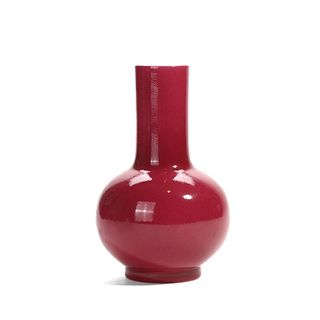 A CHINESE COPPER-RED GLAZED VASE