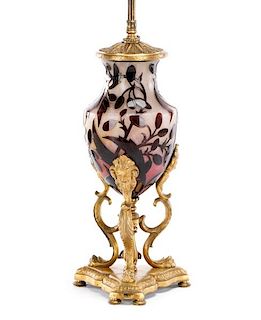 Daum Nancy Cameo Glass Table Lamp