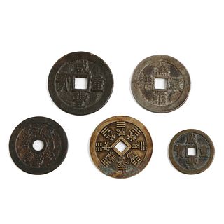 FIVE CHINESE COINS
