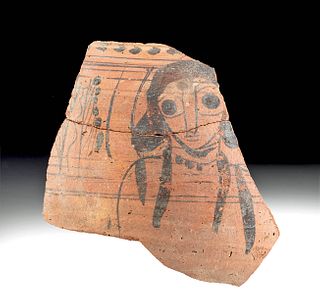 Egyptian Coptic Pottery Fragment with Portrait