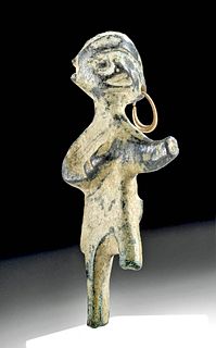 Roman Iberian Leaded Copper Figure with Gold Earring