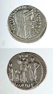 Roman Republic Silver Denarius Aemilius Lepidus Paullus