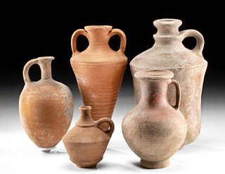 Lot of 5 Holy Land Pottery Vessels
