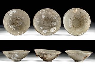 Lot of 3 Chinese Song Dynasty Pottery Bowls