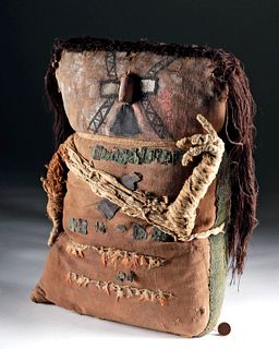 Chancay Mummy Bundle w/ Textile, Copper & Feathers