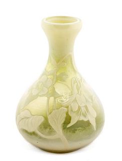 Henri Muller, Croismare Cameo Glass Bottle Vase