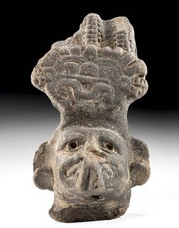 Zapotec Pottery Head Fragment w/ Maize Cob Headdress
