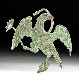 19th C. Mexican Bronze Eagle & Snake Emblem