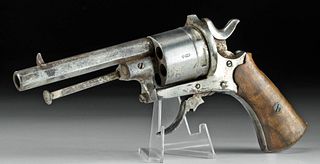 Early 20th C. European Steel Pinfire Revolver