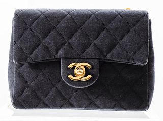 Chanel Black Quilted Fabric Handbag