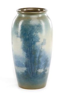 1917 Rookwood Scenic Vellum Vase, Ed Diers