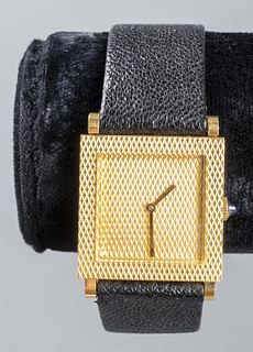 Boucheron 18K Yellow Gold Square Dial Watch