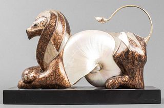 Roberto Estevez "Lion" Natural Specimen Sculpture