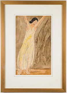 Abraham Walkowitz "Dancer" Watercolor & Ink