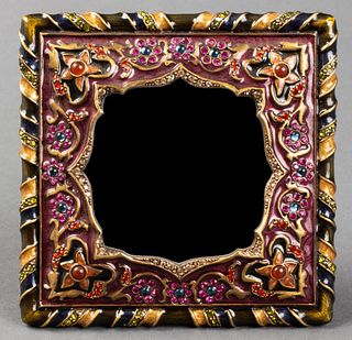 Jay Strongwater Enamel Floral Motif Picture Frame