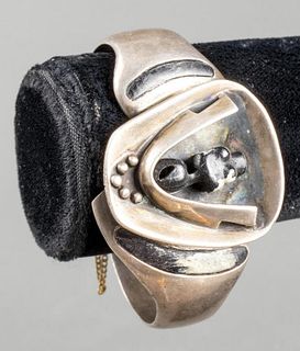 Salvador Teran Taxco Silver & Black Stone Bracelet