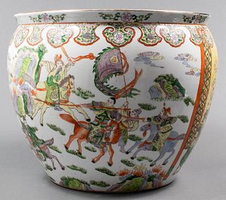Chinese Famille Verte Porcelain Jardiniere