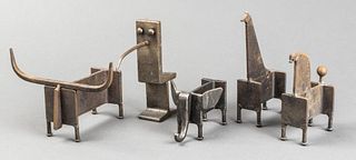 Diminutive Steel Beam Safari Animal Sculptures, 5
