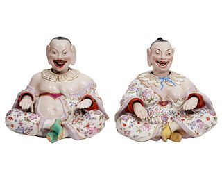 Two Chinese Porcelain Nodder Figures by Samson