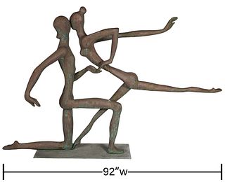 LARGE Manuel Carbonell Bronze Figurine 'Dancers'