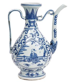 Chinese Blue & White Porcelain Tea Pot