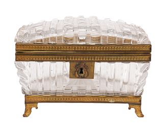 Baccarat Style Bronze Mounted Crystal Box