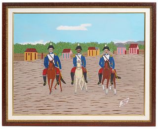 Philome Obin 'Tour of Generals' Oil Painting