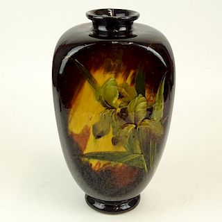 Weller Pottery Aurelian Vase with Iris Decoration.
