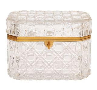 Baccarat Style Bronze Mounted Crystal Box