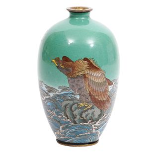 Unusual Japanese Cloisonne Enamel Vase