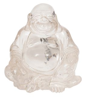 Chinese Hand Carved Rock Crystal Buddha