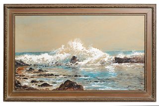 Edmund Darch Lewis Rocky Coastline Painting