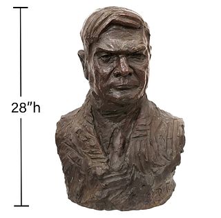Large Bronze Signed Bust of a Gentleman