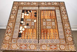 Persian Inlaid Game Table (Levantine, 20th Century)