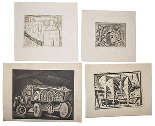 Modern and Contemporary School Etchings and Lithographs  (19th - 20th Century)