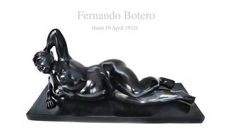 FERNANDO BOTERO Gertrudiz Great Bronze Sculpture Signed