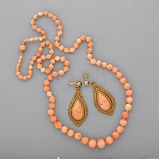 CORAL AND GOLD JEWELRY