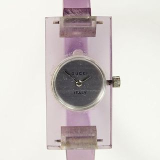 Vintage Gucci Lucite Watch.