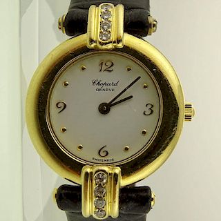 Lady's Vintage Chopard 18 Karat Yellow Gold and Diamond Automatic Movement Watch