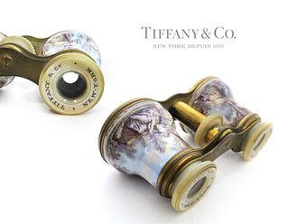 19TH C. TIFFANY & CO. ROCK CRYSTAL OPERA ENAMEL GLASSES
